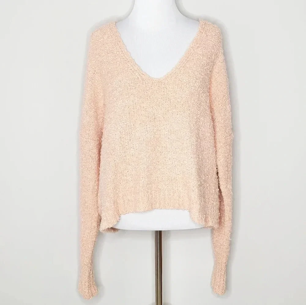 New Free People Finders Keepers Peach Sweater XS